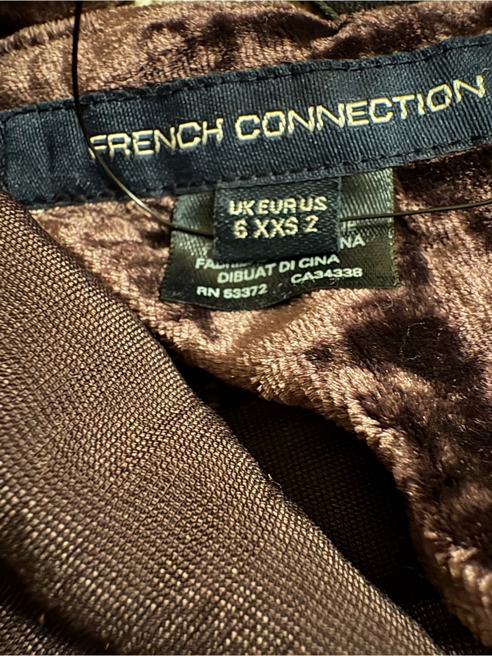 NWT French Connection Theresa Velvet Hortensia Haze Mini Dress - Picture 6 of 6